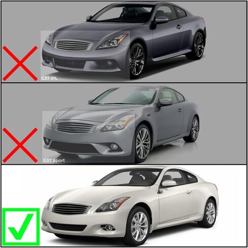 Front Bumper Lip Compatible with 2008-2014 Infiniti G37 Coupe & Q60, J Style Black PU Poly Urethane Front Lip Splitter Finisher Under Chin Spoiler Add On by IKON MOTORSPORTS, 2009 2010 2011 2012 2013 in Kuwait