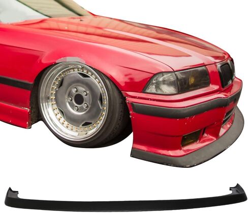 الشفة الأمامية الممتصة للصدمات متوافقة مع 1992-1998 BMW E36 M3، طراز AC غير مصبوغ من البولي يوريثان، لمسة نهائية للشفاه الأمامية تحت الذقن إضافة إلى بواسطة IKON MOTORSPORTS، 1993 1994 1995 1996 1997 in Kuwait
