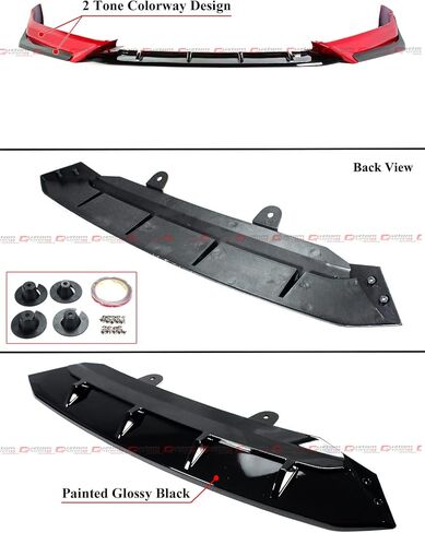 طقم مقسم الشفاه الأمامي من ACR Style JDM مطلي بلونين باللون الأسود اللامع سان مارينو الأحمر متوافق مع 2021-2022 Honda Accord EX LX Touring Sport in Kuwait