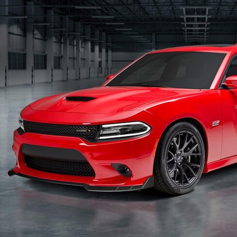 Front Bumper Lip fit for compatible with 2015-2021 Dodge Charger SRT, Front Bumper Lip Spoiler Air Chin Body Kit Splitter Unpainted Matt Black ABS, 2016 2017 2018 2019 in Kuwait