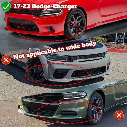 Front Bumper Lip fit for compatible with 2015-2021 Dodge Charger SRT, Front Bumper Lip Spoiler Air Chin Body Kit Splitter Unpainted Matt Black ABS, 2016 2017 2018 2019 in Kuwait