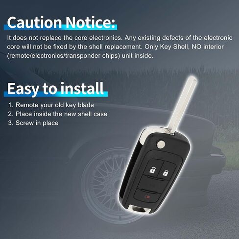 X AUTOHAUX مفتاح شل حافظة دخول بدون مفتاح عن بعد مفتاح فوب حافظة بديلة لسيارة شيفروليه إكوينوكس 2010-2017 لسيارة شيفروليه سونيك 2012-2017 3 أزرار OHT01060512 in Kuwait