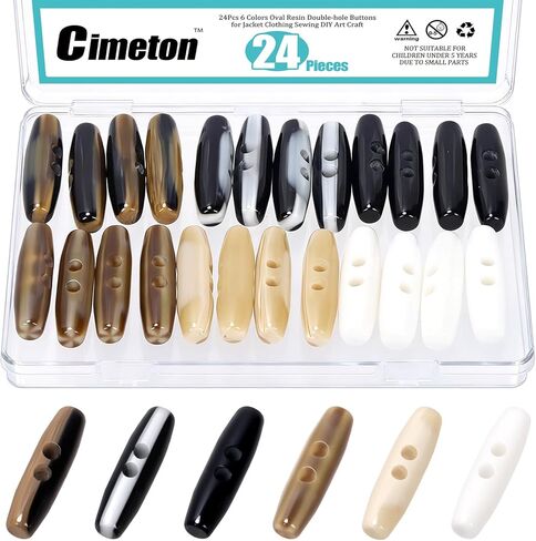 70PCS 4CM Wood Horn Toggle Buttons Oval Tooth 2 Holes Scrapbooking Wood Button Double Holes Olive Shape Sewing Wood Buttons for Jacket Clothing Sewing DIY Art Craft Projects in Saudi Arabia