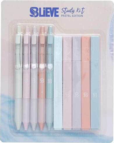 BLIEVE - Aesthetic Highlighters and Gel Pens With Soft Ink And Tip, Bible Highlighters and Pens No Bleed, Dry Fast Easy to Hold, for Bible Journaling Planner School Supplies (Pastel) in Saudi Arabia