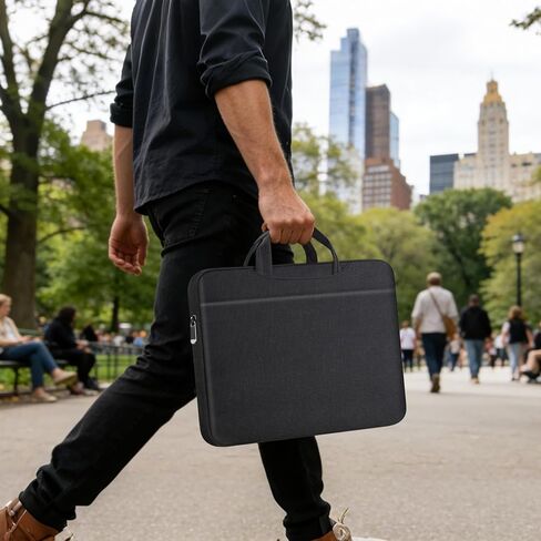 Laptop Sleeve Case 14 inch, Protective Laptop Cover Briefcase Carrying Computer Bag with Accessory Pocket Portable Computer Sleeve for Lenovo, HP, Dell, Acer, Asus, Water-Resistant, Black in Saudi Arabia
