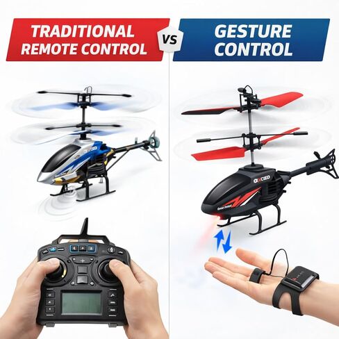 Gesture Control RC Helicopter Toy for Kids – Remote Control Helicopter Alternative, Fly with Your Hand, No Remote Needed, Easy Indoor Helicopter Toy for Boys & Girls Ages 8+ in Kuwait