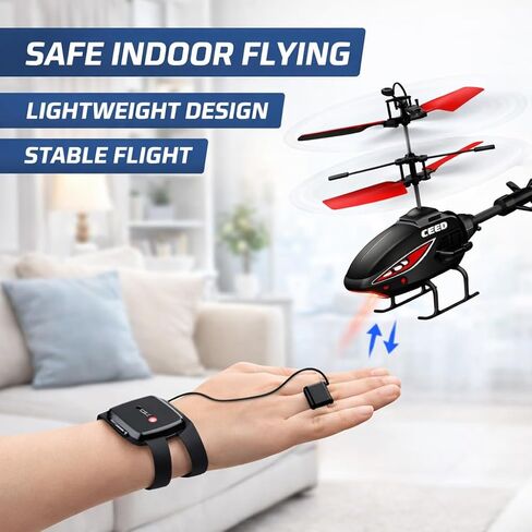 Gesture Control RC Helicopter Toy for Kids – Remote Control Helicopter Alternative, Fly with Your Hand, No Remote Needed, Easy Indoor Helicopter Toy for Boys & Girls Ages 8+ in Kuwait