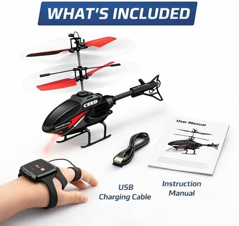 Gesture Control RC Helicopter Toy for Kids – Remote Control Helicopter Alternative, Fly with Your Hand, No Remote Needed, Easy Indoor Helicopter Toy for Boys & Girls Ages 8+ in Kuwait