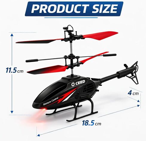 Gesture Control RC Helicopter Toy for Kids – Remote Control Helicopter Alternative, Fly with Your Hand, No Remote Needed, Easy Indoor Helicopter Toy for Boys & Girls Ages 8+ in Kuwait