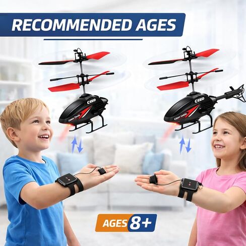 Gesture Control RC Helicopter Toy for Kids – Remote Control Helicopter Alternative, Fly with Your Hand, No Remote Needed, Easy Indoor Helicopter Toy for Boys & Girls Ages 8+ in Kuwait