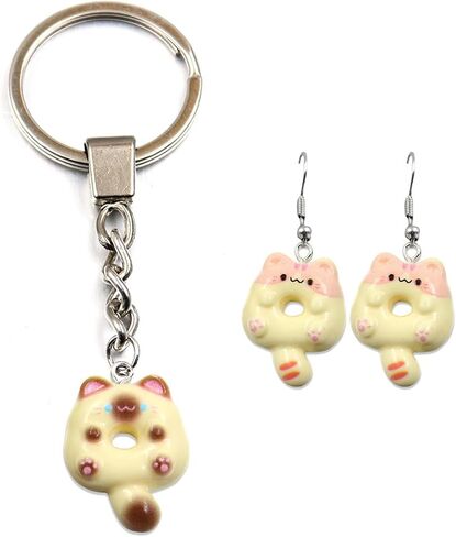 Donut Charms Cat Charms for Jewelry Making and Crafting - Cute Animal Charm for Keychains Bracelets Earrings Necklaces Crafts in Saudi Arabia
