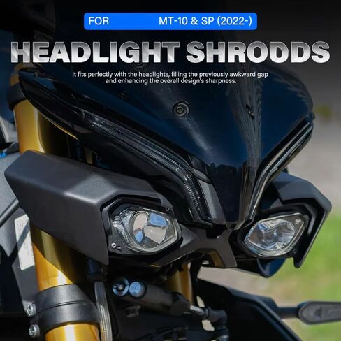MT10 2026 Headlight Shrouds For MT-10 SP MT 10 2022 2023 2024 2025 2026 Motorcycle Accessorie Headlight Protection Cover Shroud Fairing Cowl Kit (Gloss Black) in Saudi Arabia