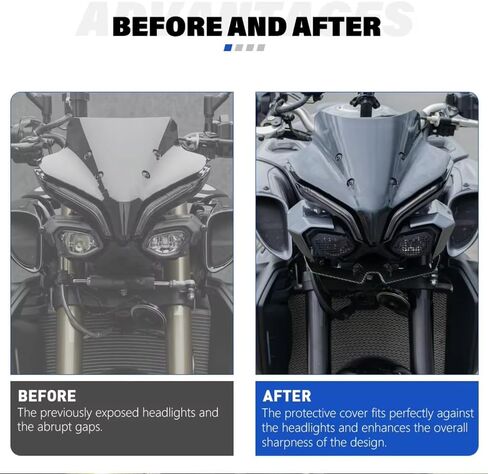 MT10 2026 Headlight Shrouds For MT-10 SP MT 10 2022 2023 2024 2025 2026 Motorcycle Accessorie Headlight Protection Cover Shroud Fairing Cowl Kit (Gloss Black) in Saudi Arabia