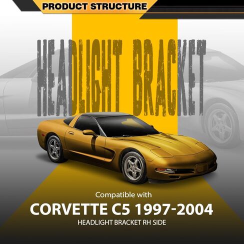 حامل المصباح الأمامي CNNELL على الجانب الأيمن متوافق مع Chevy Corvette C5 1997-2004 16523680، 16523682 أسود in Kuwait