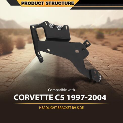 حامل المصباح الأمامي CNNELL على الجانب الأيمن متوافق مع Chevy Corvette C5 1997-2004 16523680، 16523682 أسود in Kuwait