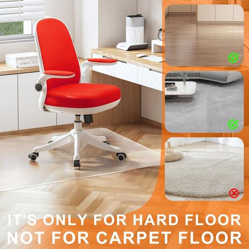 Plastic Chair Mat for Hard Floors, Heavy Duty Anti-Slip Clear Mats Wood/Tile Protector for Rolling Chair, Home & Office Use (36" x 48" Rectangle) in Saudi Arabia