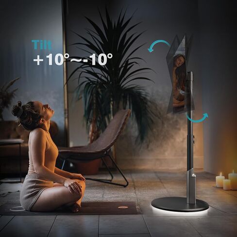 حامل تلفزيون متنقل على الأرض مع مخرج طاقة، عربة تلفزيون دوارة لشاشات OLED LED مقاس 27-65 بوصة، 6 مستويات لضبط الارتفاع، إضاءة محيطة على العجلات السفلية تحمل ما يصل إلى 88 رطل، 400 × 400 مم in Kuwait