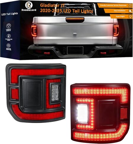 مصابيح خلفية Gladiator JT، مصابيح خلفية LED متوافقة مع 2020-25 Jeep Gladiator JT، JT Flush Mount LED المصابيح الخلفية الخلفية لإشارة الانعطاف الخلفية (إصدارات بدون شاشات النقطة العمياء) in Kuwait
