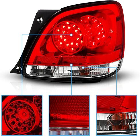 مصابيح خلفية LED من AmeriLite باللون الأحمر/الشفاف لسيارة Lexus GS300/400/430 - جانب الركاب والسائق in Kuwait