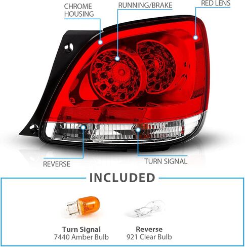 مصابيح خلفية LED من AmeriLite باللون الأحمر/الشفاف لسيارة Lexus GS300/400/430 - جانب الركاب والسائق in Kuwait