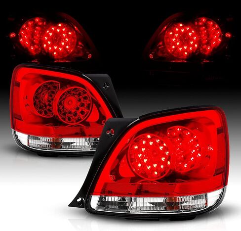 مصابيح خلفية LED من AmeriLite باللون الأحمر/الشفاف لسيارة Lexus GS300/400/430 - جانب الركاب والسائق in Kuwait