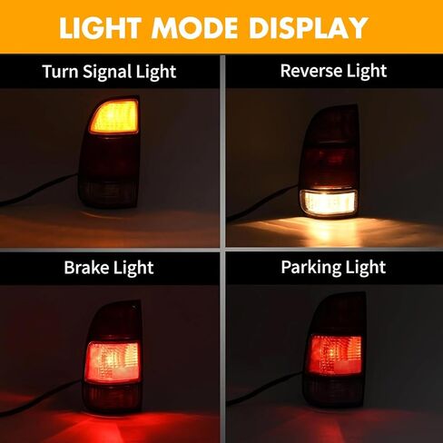 Tail Light Assembly Compatible with 2000 2001 2002 2003 2004 2005 2006 Toyota Tundra Regular Cab|Access Cab,Brake Lamp Reverse Light Taillights Replacement Driver & Passenger Side TO2800129 TO2801129 in Kuwait