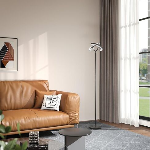 SIBRILLE 30W LED Floor Lamp, 350° Rotating Reading Standing Lamp with Remote Control, Stepless Dimmable 3000K-6500K Modern Tall Lamp for Living Room Bedroom Office in Saudi Arabia