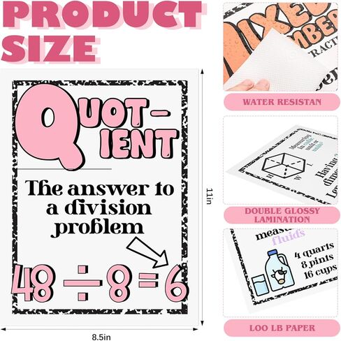 Eaasty 26 Pcs Composition Notebook Math Posters for Elementary School Retro Groovy Classroom Decor Math Alphabet Bulletin Board Classroom Decor for Elementary Teacher Must Haves(Composition Book) in Saudi Arabia