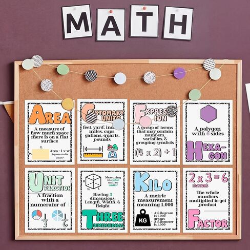 Eaasty 26 Pcs Composition Notebook Math Posters for Elementary School Retro Groovy Classroom Decor Math Alphabet Bulletin Board Classroom Decor for Elementary Teacher Must Haves(Composition Book) in Saudi Arabia