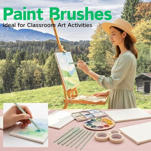 Paint Brushes for Acrylic Painting, 6 Pcs Watercolor Paint Brushes Set with No-Shed Nylon Bristles, Professional Small Detail Paints Brush for Oil Gouache Model Rock Face Painting (Green) in Saudi Arabia