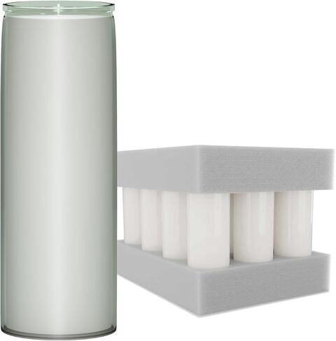 Bulk 12 Pack 7 Day Soy Wax Prayer Candles in Glass – Natural Clean Burning, Unscented Devotional Catholic Candle for Church, Vigil & Memorial (White) in Saudi Arabia