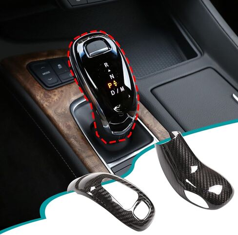 Carbon fibe Gear Shift Knob Head Cover Compatible with Cadillac CT5 CT6 XT4 XT5 XT6 2020-2026 Car Gear Head Cover Gear Handle Gear Lever Protective Shell (Red) in Kuwait