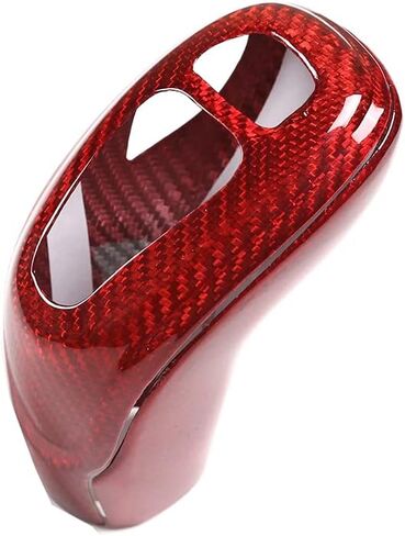 Carbon fibe Gear Shift Knob Head Cover Compatible with Cadillac CT5 CT6 XT4 XT5 XT6 2020-2026 Car Gear Head Cover Gear Handle Gear Lever Protective Shell (Red) in Kuwait