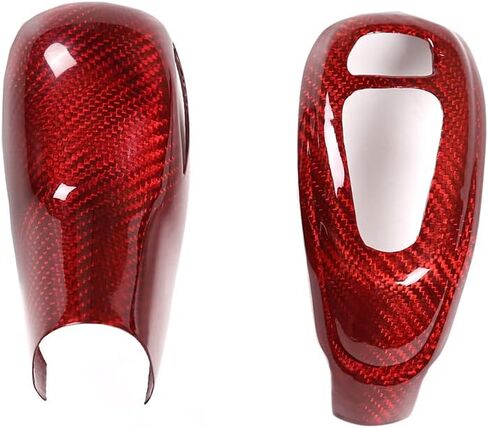 Carbon fibe Gear Shift Knob Head Cover Compatible with Cadillac CT5 CT6 XT4 XT5 XT6 2020-2026 Car Gear Head Cover Gear Handle Gear Lever Protective Shell (Red) in Kuwait