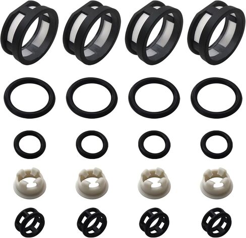 Side Feed Fuel Injector Repair Kit Filters Seals O-Rings Pintle Caps 4 Sets Fit for Nissan 240SX SE Convertible 2-Door 2.4L 2389CC l4 GAS DOHC Naturally Aspirated 1992 1993 1994 in Kuwait
