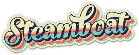 Squiddy Steamboat Colorado Retro Ski Style - ملصق فينيل للسيارة والكمبيوتر المحمول والكمبيوتر المحمول (عرض 5 بوصات) in Kuwait