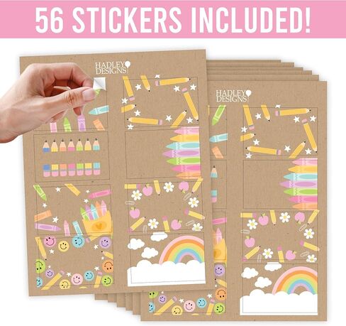 Self Adhesive Name Tags Sticker -56 Student Nametags Sticker, Cubby Name Tags for Classroom Decor, Classroom Labels for Bins, Reunion Baby Shower Birthday Party Supplies, Kraft Sticky Locker Tags in Kuwait