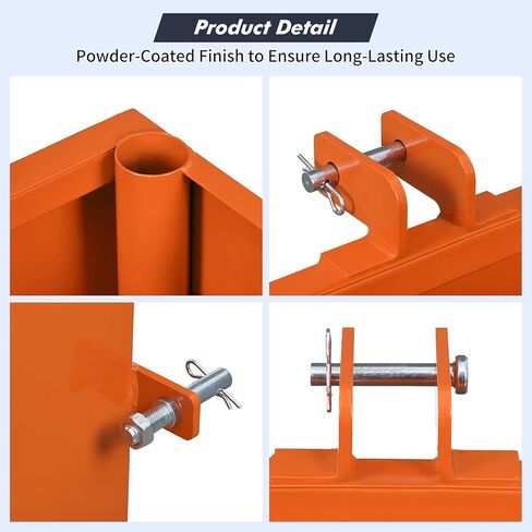 Heavy-Duty 3 Point Category 1 Tractor Ballast Box, 800 LBS Capacity Steel Weight Box with 2" Hitch Receiver, Tool Holders & Sliding Door, Orange in Saudi Arabia