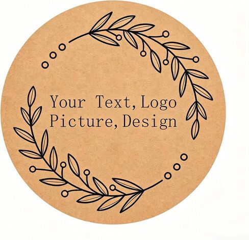 Custom Stickers Kraft Paper Labels Personalized Withe Text, Business Logo Customized Food Jars Labels Bakery Label Sticker Package Favor Canning Circle from 20 to 100pcs (Style 14) in Saudi Arabia