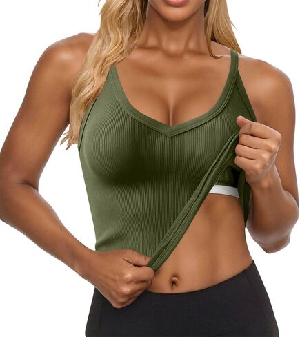 2025 Women's 2 in 1 Yoga Long Sleeve Mesh Gym Athletic Tops Workout Shirts with Medium Support Sports Bra in Saudi Arabia