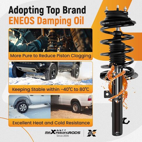 maXpeedingrods 2Pc Front Strut for 2006 2007 Ford Focus, 172257 172258 Complete Shock Absorber Strut with Coil Spring Assembly Sway Bars Links Shock Absorber Kit (4pcs Front Struts+Sway Bar Links) in Kuwait