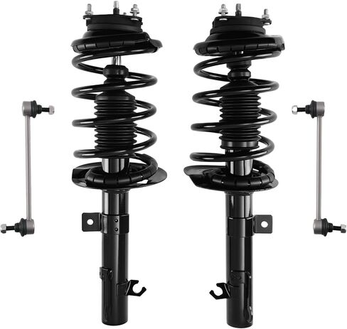 maXpeedingrods 2Pc Front Strut for 2006 2007 Ford Focus, 172257 172258 Complete Shock Absorber Strut with Coil Spring Assembly Sway Bars Links Shock Absorber Kit (4pcs Front Struts+Sway Bar Links) in Kuwait