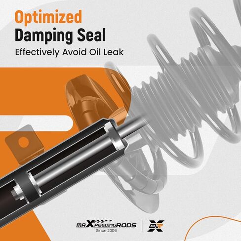 maXpeedingrods 2Pc Front Strut for 2006 2007 Ford Focus, 172257 172258 Complete Shock Absorber Strut with Coil Spring Assembly Sway Bars Links Shock Absorber Kit (4pcs Front Struts+Sway Bar Links) in Kuwait