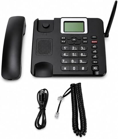 Yoidesu Wireless GSM Desk Phone 4G LTE تصميم غير مقفل، هاتف منزلي مزود ببطاقة SIM بطارية 2000 مللي أمبير في الساعة، مكالمة طوارئ SOS، مفاتيح عالية الحجم، شحن من النوع C لكبار السن والاستخدام المنزلي in Kuwait