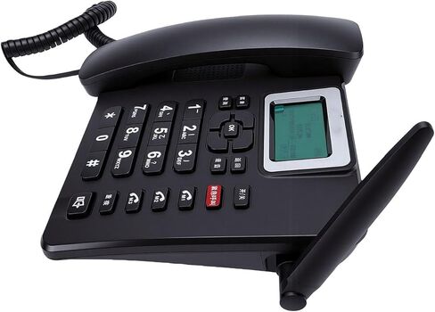 Yoidesu Wireless GSM Desk Phone 4G LTE تصميم غير مقفل، هاتف منزلي مزود ببطاقة SIM بطارية 2000 مللي أمبير في الساعة، مكالمة طوارئ SOS، مفاتيح عالية الحجم، شحن من النوع C لكبار السن والاستخدام المنزلي in Kuwait