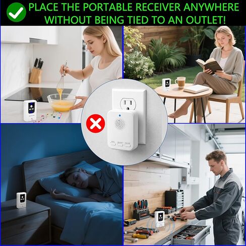 Rechargeable Caregiver Pager Waterproof Elderly SOS Call Panic Button (Ultra-lightweight 0.5 oz) Portable Cordless Seniors Emergency Bed Alarm. Ultra-long Standby Time Nurse Alert. 1/2 Mile Long Range in Saudi Arabia