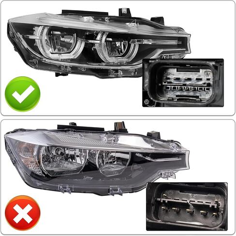 SOCKIR استبدال مجموعة المصابيح الأمامية LED بالكامل لعام 2016-2019 BMW 3-SERIES F30 F31 320i 328i 330i 340i مع جهاز عرض DRL LED، مصباح أمامي من المصنع طراز OE مع سائق AFS من الكروم وجانب الركاب in Kuwait