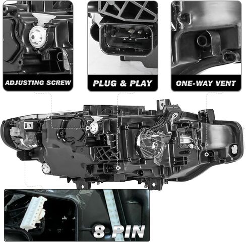 SOCKIR استبدال مجموعة المصابيح الأمامية LED بالكامل لعام 2016-2019 BMW 3-SERIES F30 F31 320i 328i 330i 340i مع جهاز عرض DRL LED، مصباح أمامي من المصنع طراز OE مع سائق AFS من الكروم وجانب الركاب in Kuwait