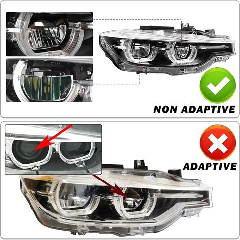 SOCKIR استبدال مجموعة المصابيح الأمامية LED بالكامل لعام 2016-2019 BMW 3-SERIES F30 F31 320i 328i 330i 340i مع جهاز عرض DRL LED، مصباح أمامي من المصنع طراز OE مع سائق AFS من الكروم وجانب الركاب in Kuwait