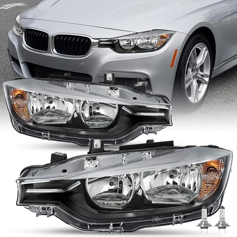 SOCKIR استبدال مجموعة المصابيح الأمامية LED بالكامل لعام 2016-2019 BMW 3-SERIES F30 F31 320i 328i 330i 340i مع جهاز عرض DRL LED، مصباح أمامي من المصنع طراز OE مع سائق AFS من الكروم وجانب الركاب in Kuwait